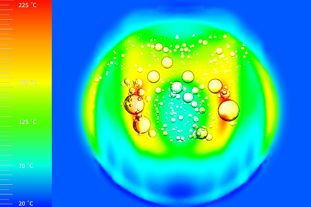 Abstract representation of subcooled flow boiling modeled on experimental data collected for the Los Alamos National Laboratory Isotope Production Facility.