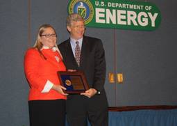 PECASE winner Dr. Amy Clarke with Deputy Secretary of Energy Daniel B. Poneman
