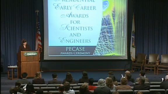 The stage for the PECASE awards ceremony