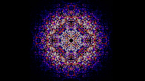 A map of intensities merged using the CrystFEL software.