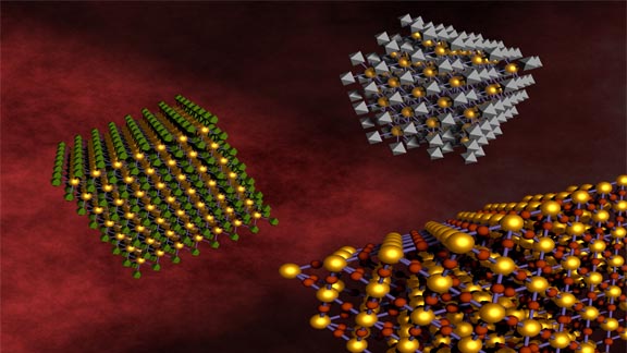 DNA linkers allow different kinds of nanoparticles to self-assemble and form relatively large-scale nanocomposite arrays.