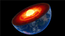We live atop the thinnest layer of the Earth: the crust. Below is the mantle (red), outer core (orange), and finally inner core (yellow-white).