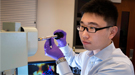 Materials scientist Huolin Xin in Brookhaven Lab's Center for Functional Nanomaterials.