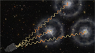 Illustration of the new SDSS measurement of the expansion of the distant universe (artist's conception, not to scale).