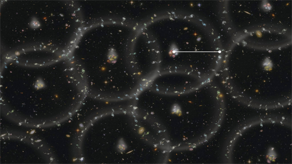 An artist's conception of the measurement scale of the universe.