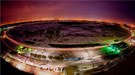 A nighttime panoramic view of Fermilab’s Tevatron collider.