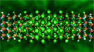 This simulation of a 1 nanometer-wide indium nitride wire shows the distribution of an electron around a positively charged “hole.” 