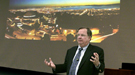 Chuck Shank presenting his “Vision 2010” plan during his annual address to employees at Berkeley Lab.