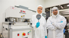 Former Argonne postdoctoral researcher Diana Berman and Argonne nanoscientist Anirudha Sumant.