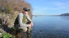 PNNL researcher James Stegen amid his “laboratory” – the shoreline of the Columbia River.