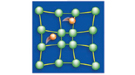 This figure illustrates the idea of electronic pairing by lattice vibrations.