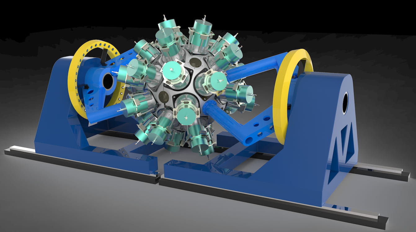A rendering of the completed Gamma-Ray Energy Tracking Array, known as GRETA. (Credit: Berkeley Lab)