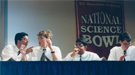 Members of the 1999 National Science Bowl® championship team were (L to R): Kaushik Roy, Andrew Mills, Manish Gala, Jason Rubenstein, and (not pictured) Jacob Paul, from Montgomery Blair High School, Silver Spring, MD. 