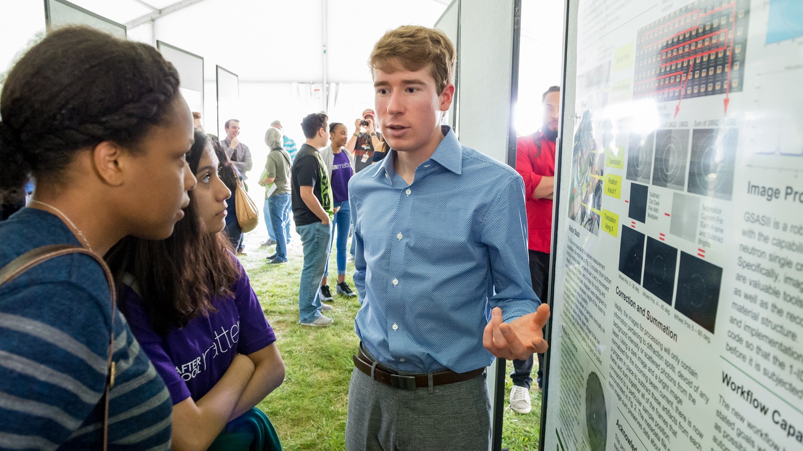 Argonne intern Connor Horn spent his summer at the Advanced Photon Source and helped design equipment that stores hundreds of scientific samples and measures them overnight. (Image by Argonne National Laboratory.)