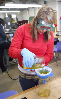 Rita Fountain making biodiesel