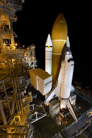 Space Shuttle Endeavor on the launch pad