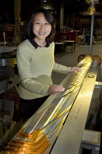 Scientist standing with equipment