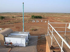 Photo: ARM Mobile Facility collecting cloud and atmospheric property measurements from a location near the airport in Niamey, Niger, West Africa