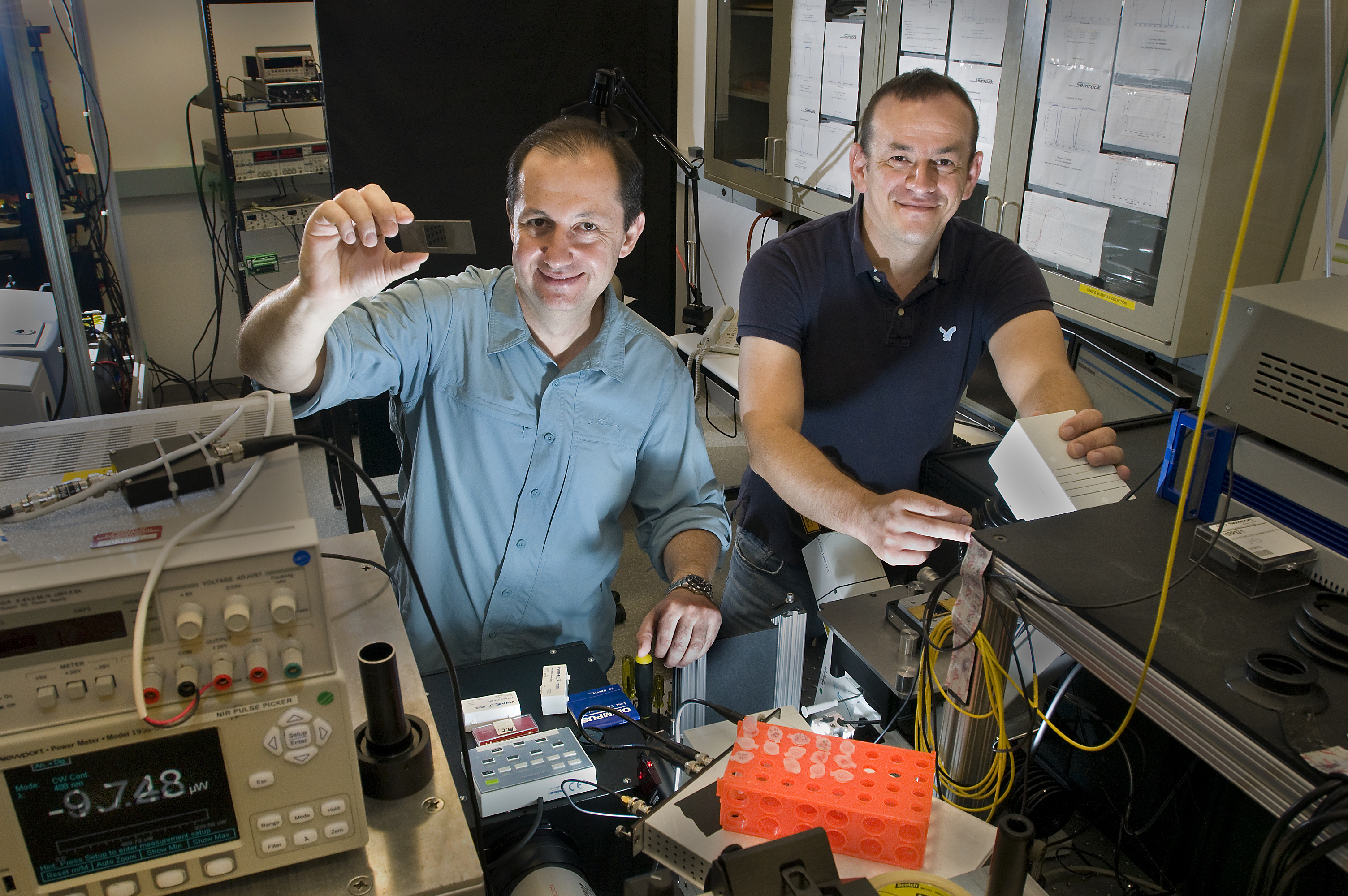 Two scientists working in the lab