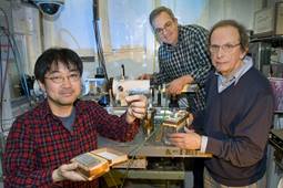 Brookhaven Lab chemists Kotaro Sasaki, Miomir Branko Vukmirovic, and Radoslav Adzic work on developing catalysts for fuel cells at the National Synchrotron Light Source.
