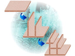 Schematic of repetitive branching of zeolite nanosheets creating a hierarchical zeolite catalyst containing micropores within the nanosheet and 10-fold larger pores in-between the nanosheets.