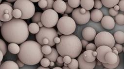 Microscopic image of heat-sensitive microspheres.