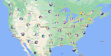 User Statistics by Project Interactive Map