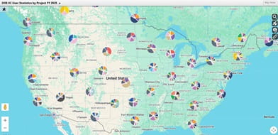 User Statistics by Project Interactive Map