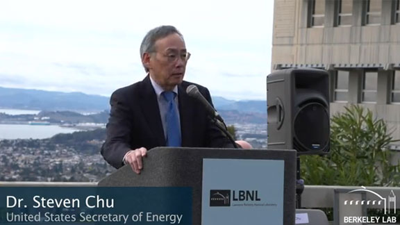 Energy Secretary Steven Chu speaking at the LBNL CRT facility groundbreaking