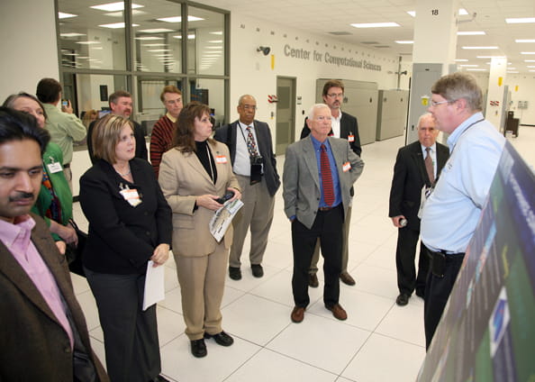 Members of ASCR and ASCAC the OLCF during the November 2009 meeting