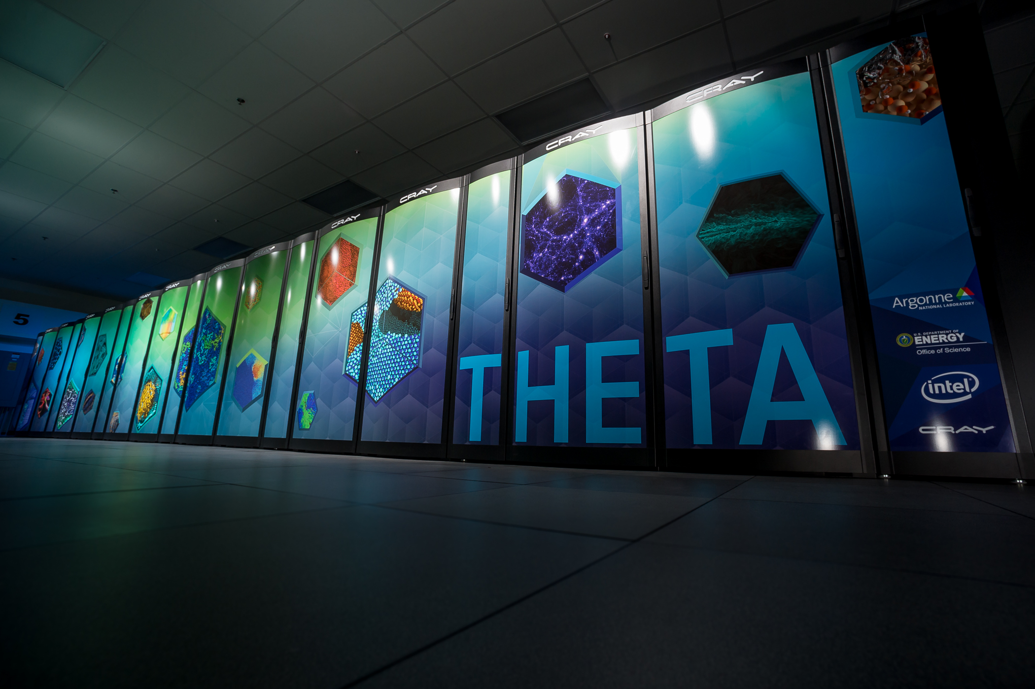 Photo of Mira, the Argonne Leadership Computing Facility's Next-Generation Supercomputer.