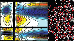 Water vibrations have strongly mixed intra- and intermolecular character.