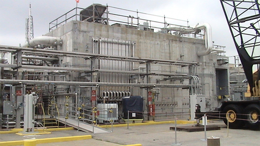 The Modular Caustic Side Solvent Extraction (CSSX) Unit nearing completion at the Savannah River Site.