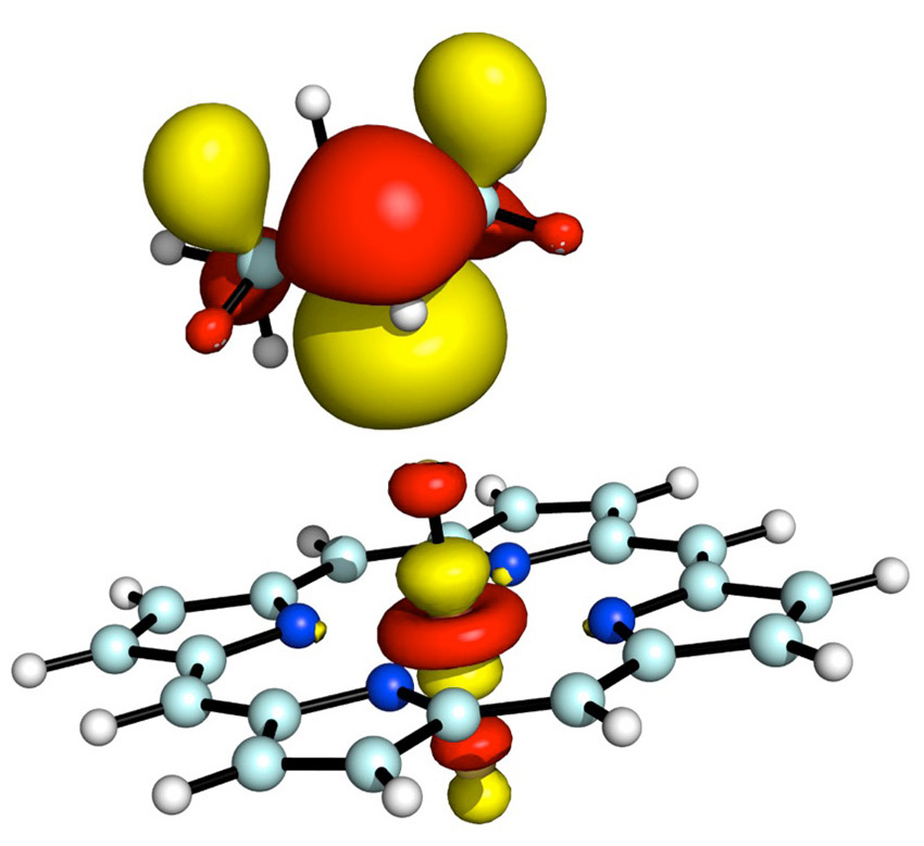 cchf-transition-state-orbital-only-large.jpg The proposed catalytic cycle for manganese porphyrin-catalyzed C-H fluorination reactions is consistent with theoretical calculations.