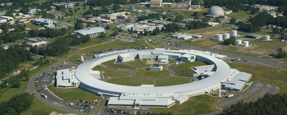 An overhead view of Brookhaven National Laboratory's National Synchrotron Light Source II.