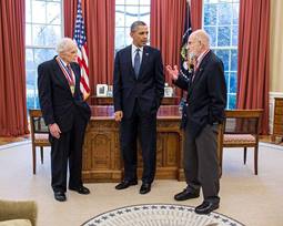 President Obama with Professor Bard (left) and Professor Sessler
