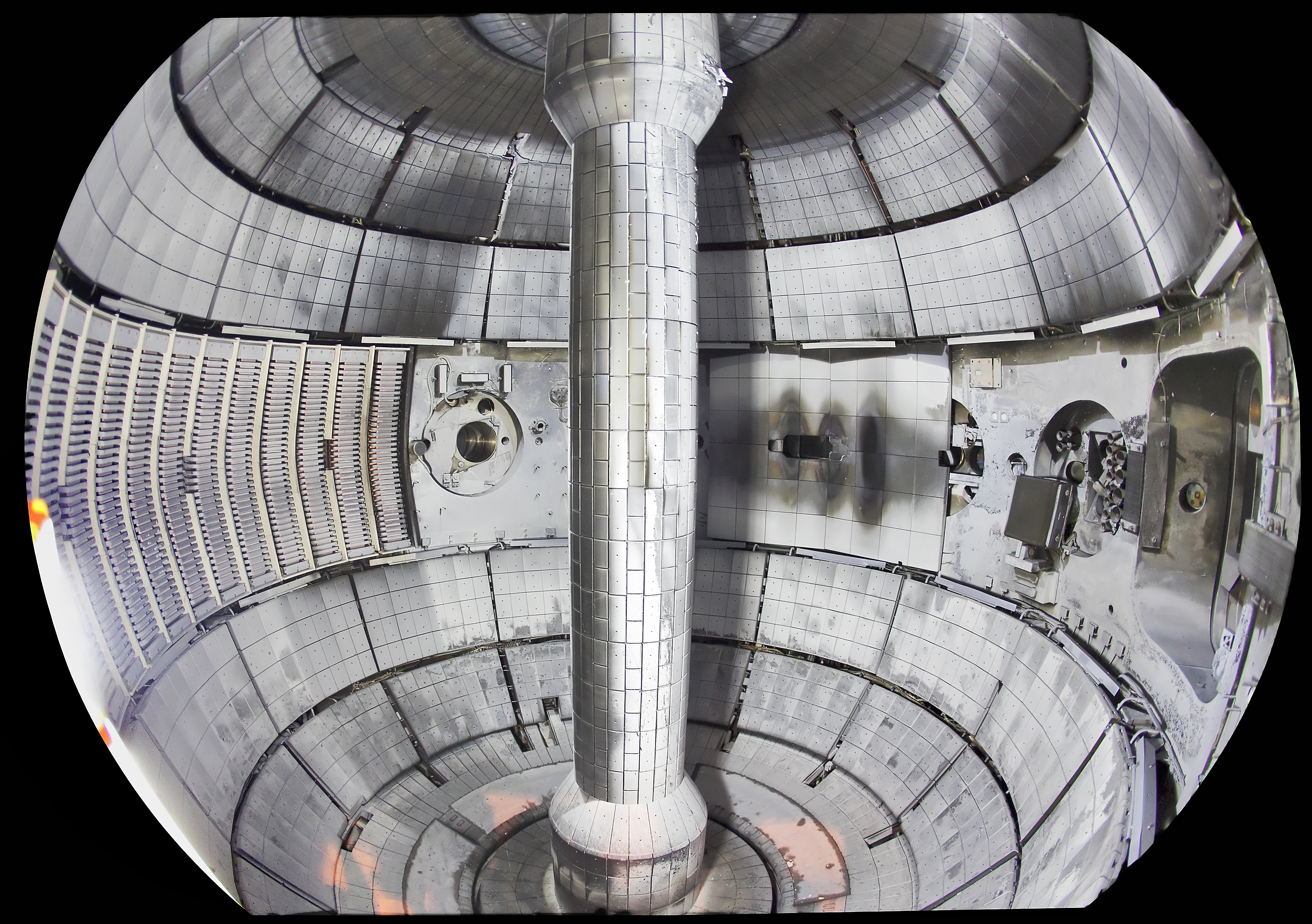 Inside the NSTX spherical torus at the Princeton Plasma Physics Laboratory.