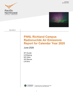 PNNL Richland Campus Radionuclide Air Emissions Report for Calendar Year 2025