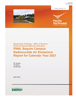 PNNL Sequim Campus Radionuclide Air Emissions Report for Calendar Year 2021