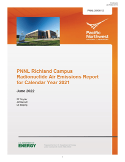 PNNL Richland Campus Radionuclide Air Emissions Report for Calendar Year 2021
