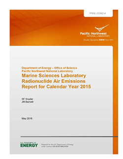 Marine Sciences Laboratory Radionuclide Air Emissions Report for Calendar Year 2015