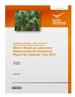 Marine Sciences Laboratory Radionuclide Air Emissions Report for Calendar Year 2018