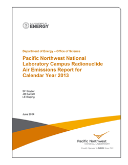 Pacific Northwest National Laboratory Campus Radionuclide Air Emissions Report for Calendar Year 2013