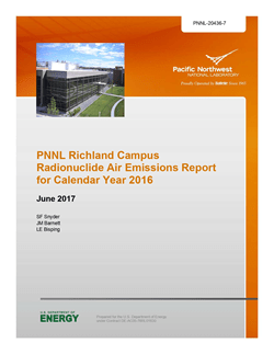 Pacific Northwest National Laboratory Campus Radionuclide Air Emissions Report for Calendar Year 2016