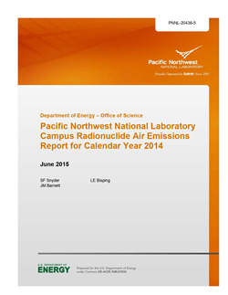 Pacific Northwest National Laboratory Campus Radionuclide Air Emissions Report for Calendar Year 2014